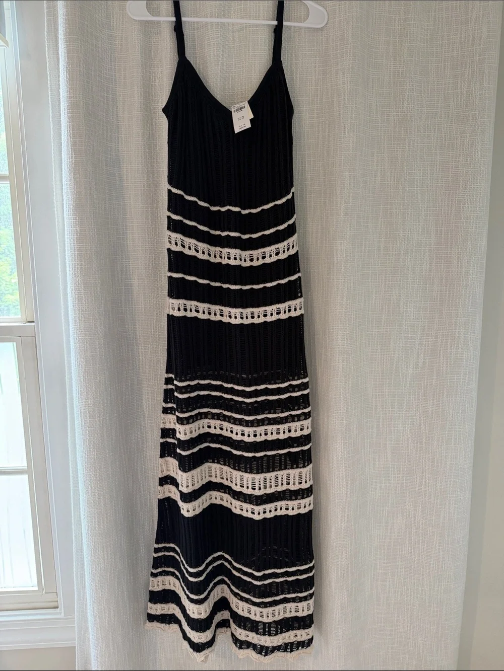 Abercrombie & Fitch Black Cable-Knit Sweater Maxi Dress